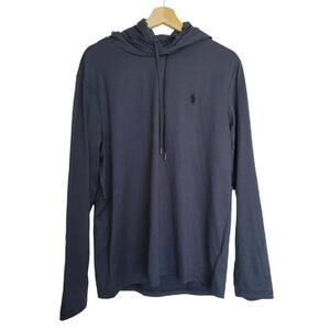 Polo Ralph Lauren Men's Lightweight Long Sleeve Hoodie T-Shirt, Navy, Size S